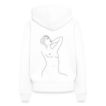 Filigrane, minimalistische Lineart - Zeichnung - Frauen Premium Bio Hoodie - Weiß - Hinten - Julia (174cm)