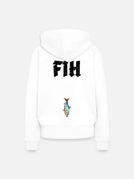 FIH Fish Meme-Design - Frauen Premium Bio Hoodie - Weiß
