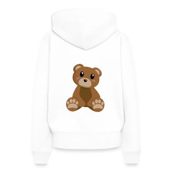 Bär - Frauen Premium Bio Hoodie - Weiß - Hinten - Julia (174cm)
