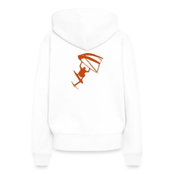 Étiquette d’aile - Sweat à capuche Premium bio Femme - blanc - Dos - Julia (174cm)