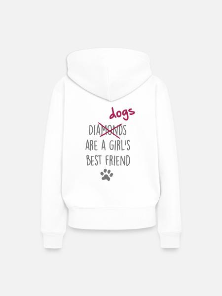 dogs girls best friend - Frauen Premium Bio Hoodie - Weiß