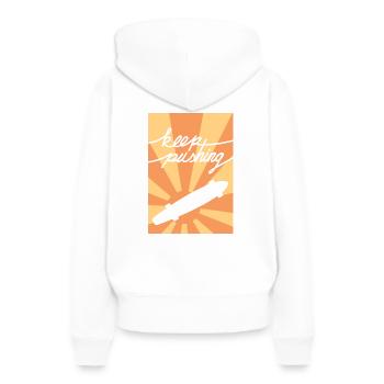 Continuez à pousser - Sweat à capuche Premium bio Femme - blanc - Dos - Julia (174cm)