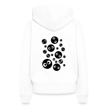 Trou Yeux Amusant Enfant Noir Blanc Rétro Pixel - Sweat à capuche Premium bio Femme - blanc - Dos - Julia (174cm)