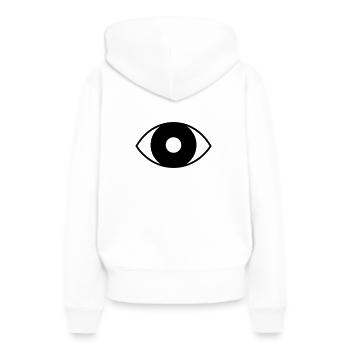 Ich sehe dich - Frauen Premium Bio Hoodie - Weiß - Hinten - Julia (174cm)