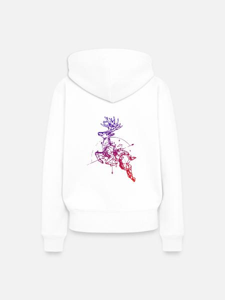 Hirsch mit Kompass - Frauen Premium Bio Hoodie - Weiß