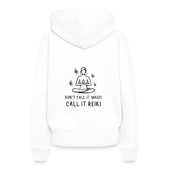 Reiki - Sweat à capuche Premium bio Femme - blanc - Dos - Julia (174cm)