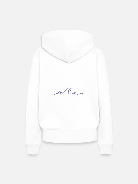 Wellen - Frauen Premium Bio Hoodie - Weiß