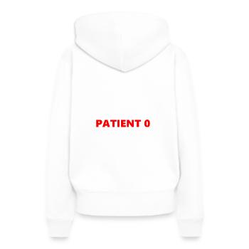 Patient 0 - Frauen Premium Bio Hoodie - Weiß - Hinten - Julia (174cm)