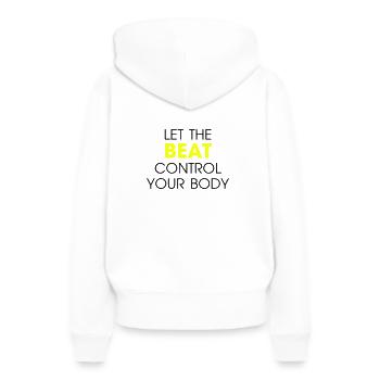 Beat Control - Frauen Premium Bio Hoodie - Weiß - Hinten - Julia (174cm)