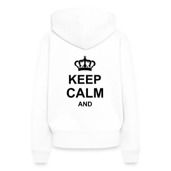 keep calm and - Sweat à capuche Premium bio Femme - blanc - Dos - Julia (174cm)