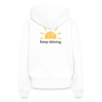 Keep Shining – Sonne – Minimalistisch - Frauen Premium Bio Hoodie - Weiß - Hinten - Julia (174cm)