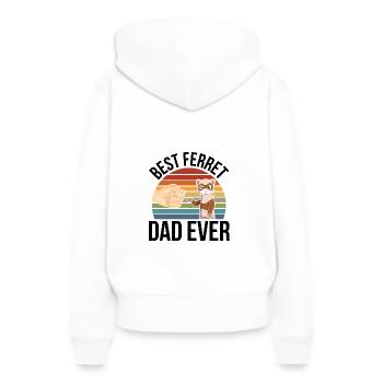 Frettchen - Frauen Premium Bio Hoodie - Weiß - Hinten - Julia (174cm)