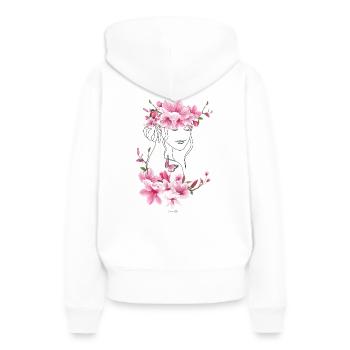 dress me with flowers 2 - Women’s Premium Organic Hoodie - white - Back - Julia (174cm)