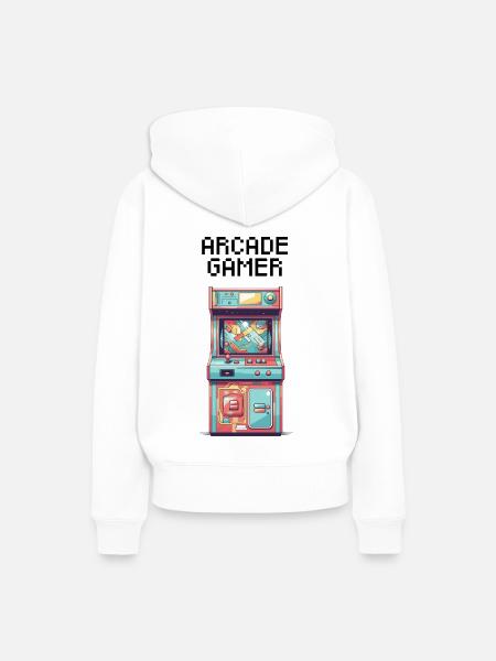 Arcade Gamer - dunkel - Frauen Premium Bio Hoodie - Weiß