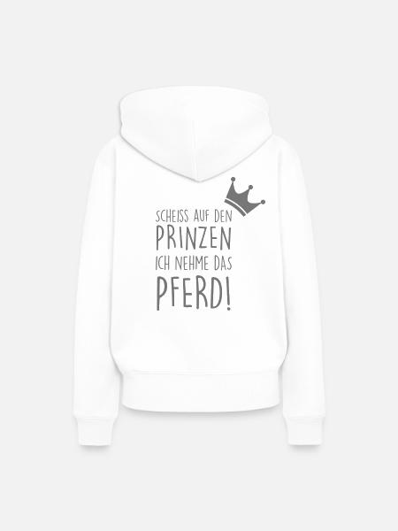 Prinz Pferd - Frauen Premium Bio Hoodie - Weiß