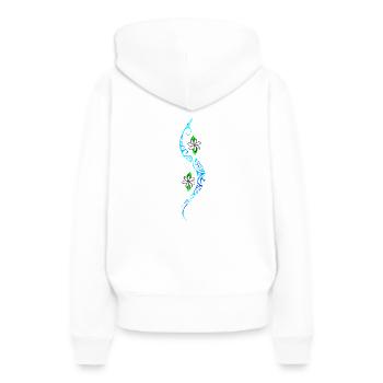 TAITIARE (Bleu lagon) - Sweat à capuche Premium bio Femme - blanc - Dos - Julia (174cm)