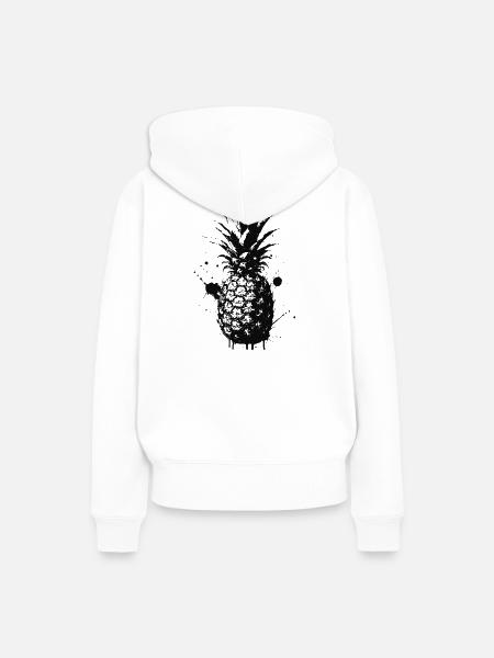 Pineapple Spray Black - Frauen Premium Bio Hoodie - Weiß