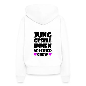 Junggesellinnenabschied Crew Junggesellin - Frauen Premium Bio Hoodie - Weiß - Hinten - Julia (174cm)