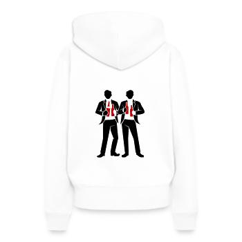 Groupe de groupe d’équipage - Sweat à capuche Premium bio Femme - blanc - Dos - Julia (174cm)