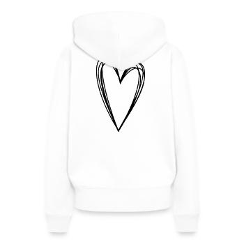 Herz Scribble Doodle gekritzel Symbol Liebe - Frauen Premium Bio Hoodie - Weiß - Hinten - Julia (174cm)