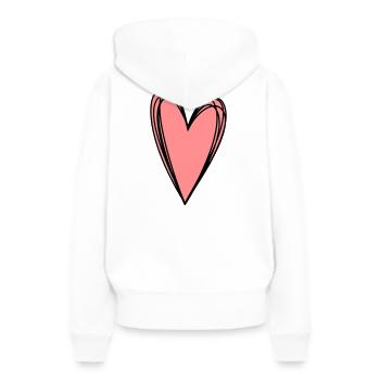 Herz rosa Scribble Doodle Geschenk Liebe - Frauen Premium Bio Hoodie - Weiß - Hinten - Julia (174cm)