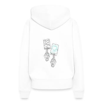 Soleil et Lune - Sweat à capuche Premium bio Femme - blanc - Dos - Julia (174cm)