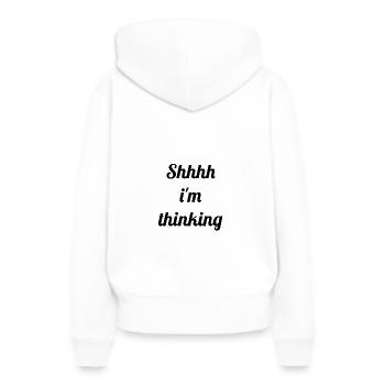 Thinking - Frauen Premium Bio Hoodie - Weiß - Hinten - Julia (174cm)