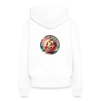 Heute bin ich in der Stimmung - Frauen Premium Bio Hoodie - Weiß - Hinten - Julia (174cm)