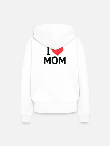Ich liebe das MOM-Herzdesign - Frauen Premium Bio Hoodie - Weiß