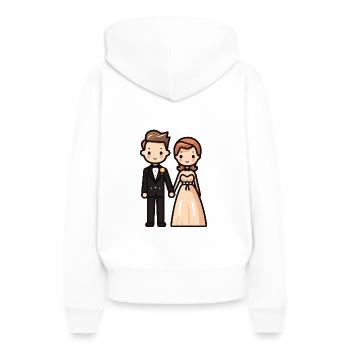 Brautpaar Hochzeit - Frauen Premium Bio Hoodie - Weiß - Hinten - Julia (174cm)