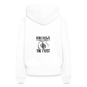 Reiki - Sweat à capuche Premium bio Femme - blanc - Dos - Julia (174cm)