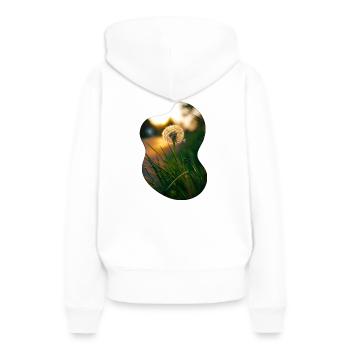Pusteblume - Frauen Premium Bio Hoodie - Weiß - Hinten - Julia (174cm)