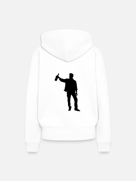 Besoffen Icon Lustig - Frauen Premium Bio Hoodie - Weiß