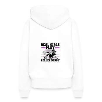 Roller Derby Filles - Sweat à capuche Premium bio Femme - blanc - Dos - Julia (174cm)