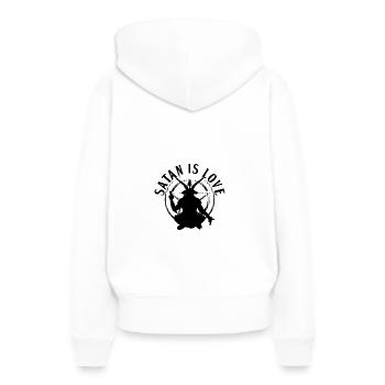 Satanisme - Sweat à capuche Premium bio Femme - blanc - Dos - Julia (174cm)