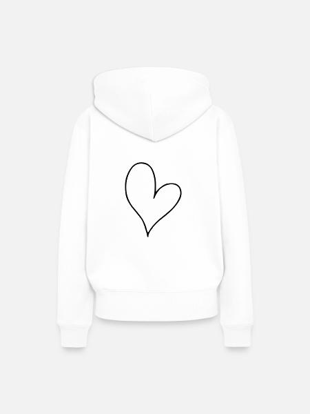 Herz Emoji Skizze - Frauen Premium Bio Hoodie - Weiß
