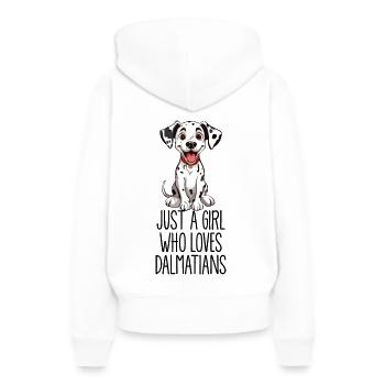 Just a girl who loves Dalmatians - Frauen Premium Bio Hoodie - Weiß - Hinten - Julia (174cm)