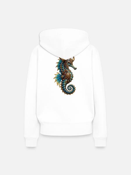 Wikinger-Seepferdchen - Frauen Premium Bio Hoodie - Weiß