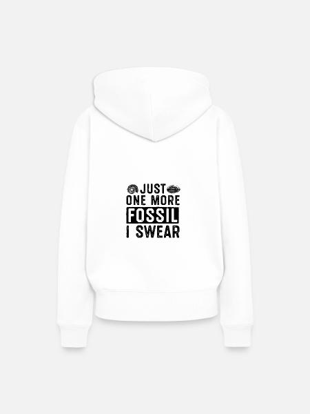 Fossilien Geschenk | Fossiliensammler Paläontologe - Dame Premium hoodie, økologisk bomuld - hvid