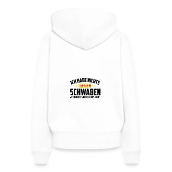 Badener - Frauen Premium Bio Hoodie - Weiß - Hinten - Julia (174cm)