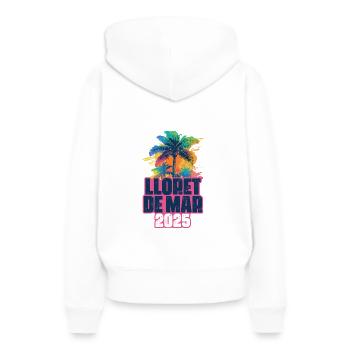 Lloret De Mar 2025 Urlaub Palmen - Frauen Premium Bio Hoodie - Weiß - Hinten - Julia (174cm)