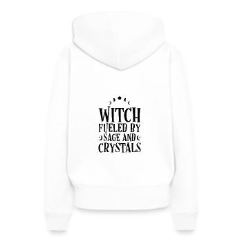 Sorcellerie - Sweat à capuche Premium bio Femme - blanc - Dos - Julia (174cm)