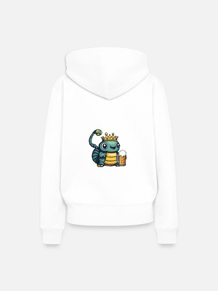 Wurm Bier Lustig - Frauen Premium Bio Hoodie - Weiß
