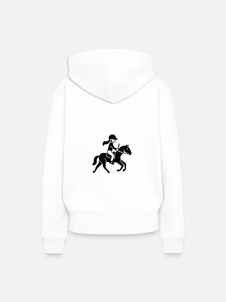 Pferdereiten Dressur Reiterin - Frauen Premium Bio Hoodie - Weiß