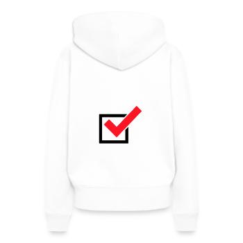 Häkchen Ankreuzen Symbol - Frauen Premium Bio Hoodie - Weiß - Hinten - Julia (174cm)