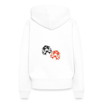 Affe Bier Party Besoffen - Frauen Premium Bio Hoodie - Weiß - Hinten - Julia (174cm)