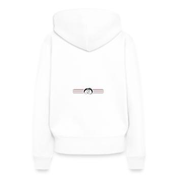 Symbole des alliances - Sweat à capuche Premium bio Femme - blanc - Dos - Julia (174cm)