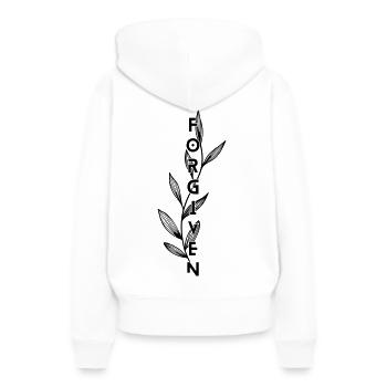 Pardonné - Sweat à capuche Premium bio Femme - blanc - Dos - Julia (174cm)
