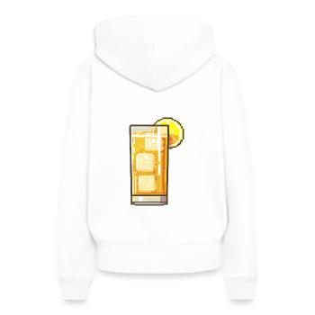 Verre à vin pixel vin rouge - Sweat à capuche Premium bio Femme - blanc - Dos - Julia (174cm)