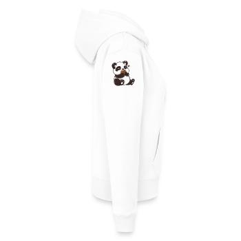 Le panda câlin grignote le donut - Sweat à capuche Premium bio Femme - blanc - Droite - Julia (174cm)
